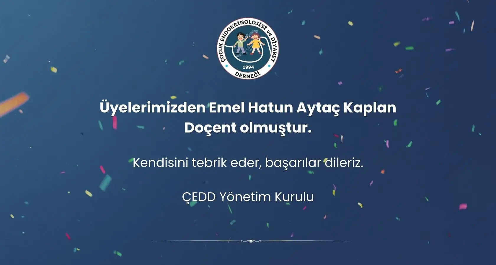 Emel Hatun Aytaç Kaplan' tebrik ederiz